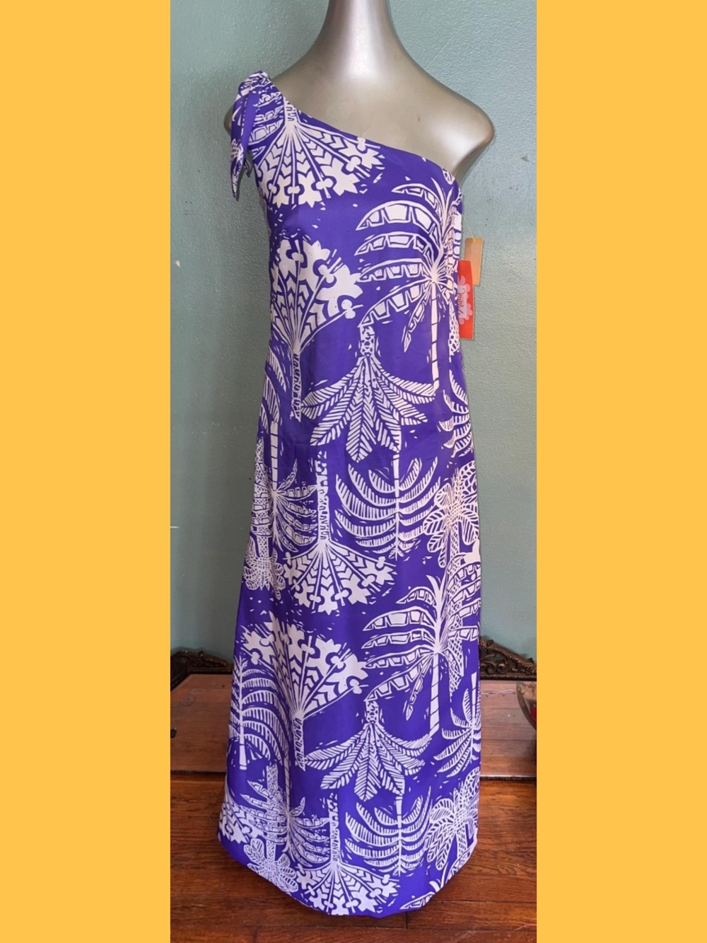 Vintage Malia Honolulu For Liberty House One-Shoulder Maxi Dress. NWT!!
